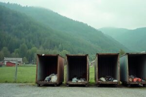 Container eines Altstoffsammelzentrums in einer steirischen Gemeinde